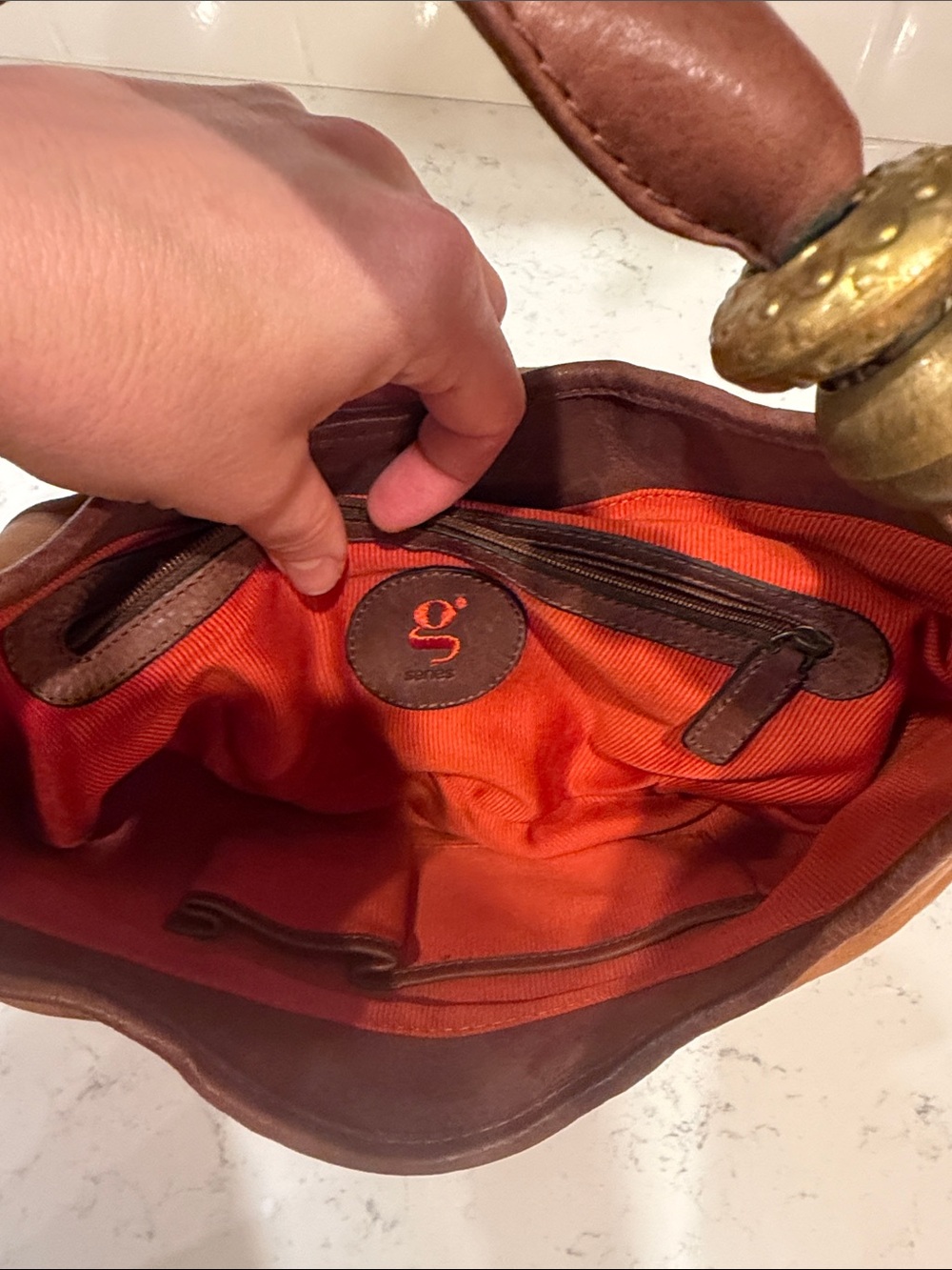 Y2K Colorful Western Brown Leather Shoulder Bag with Multicolor and Stud Flap - Picture 3 of 16